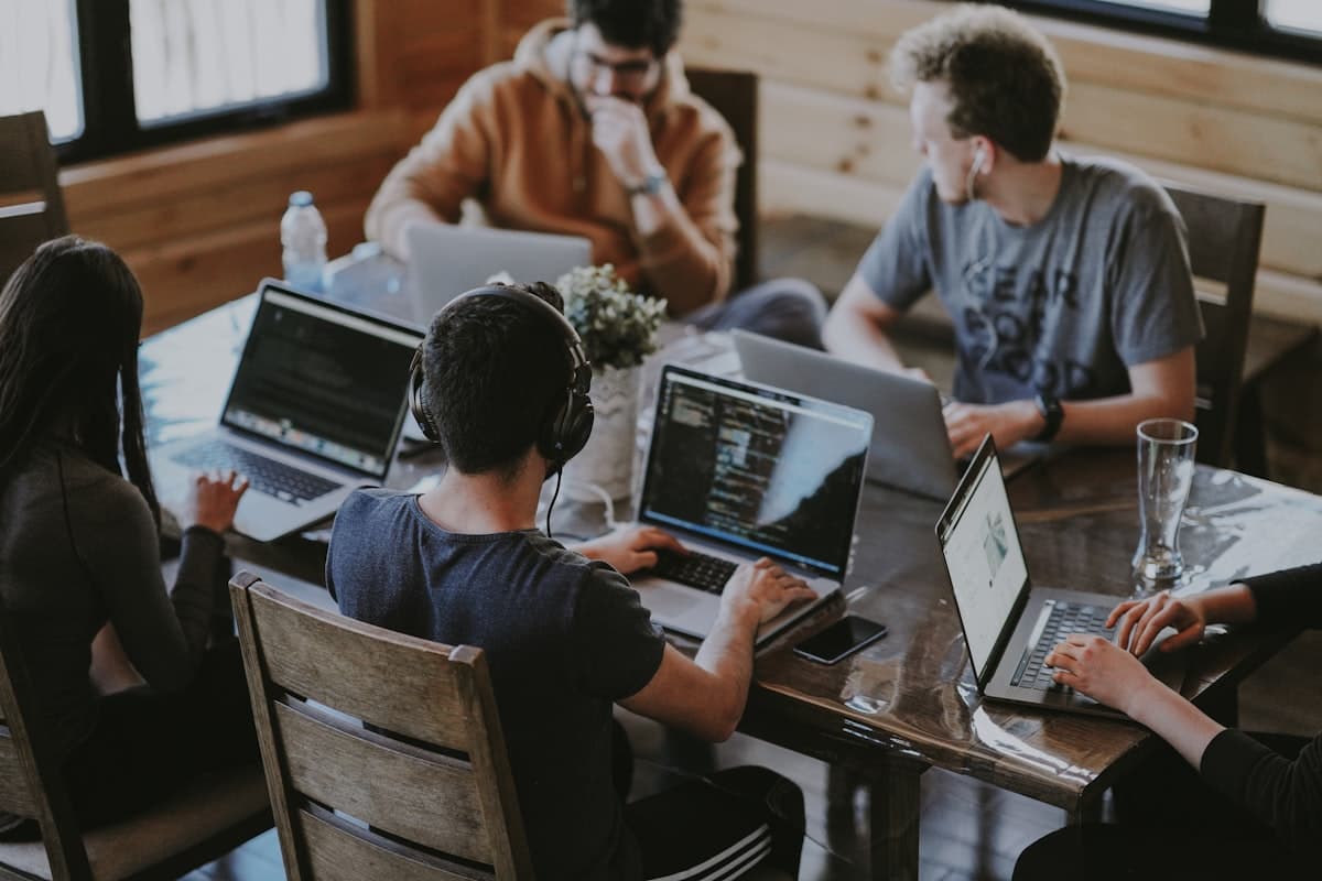 The Business Management AI team collaborating
